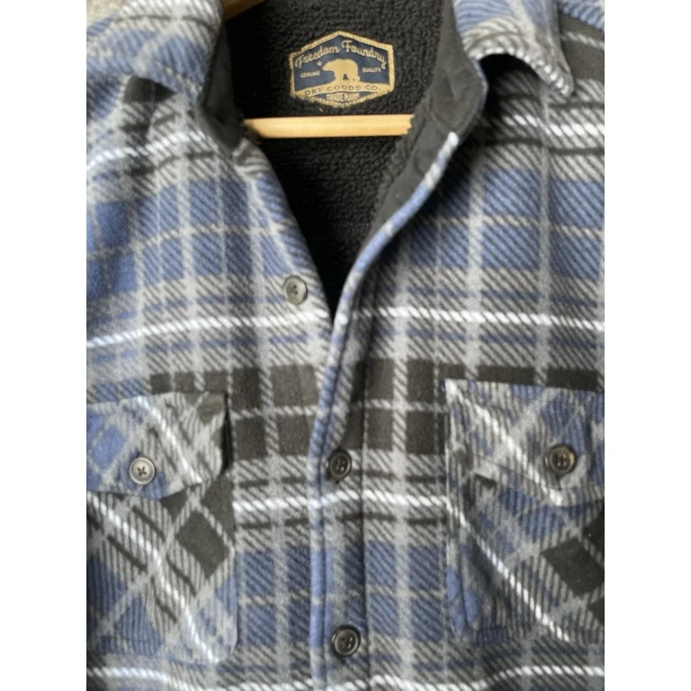 Freedom Foundry Sherpa Lined Mens‎ Size Medium Flannel Shirt Jacket